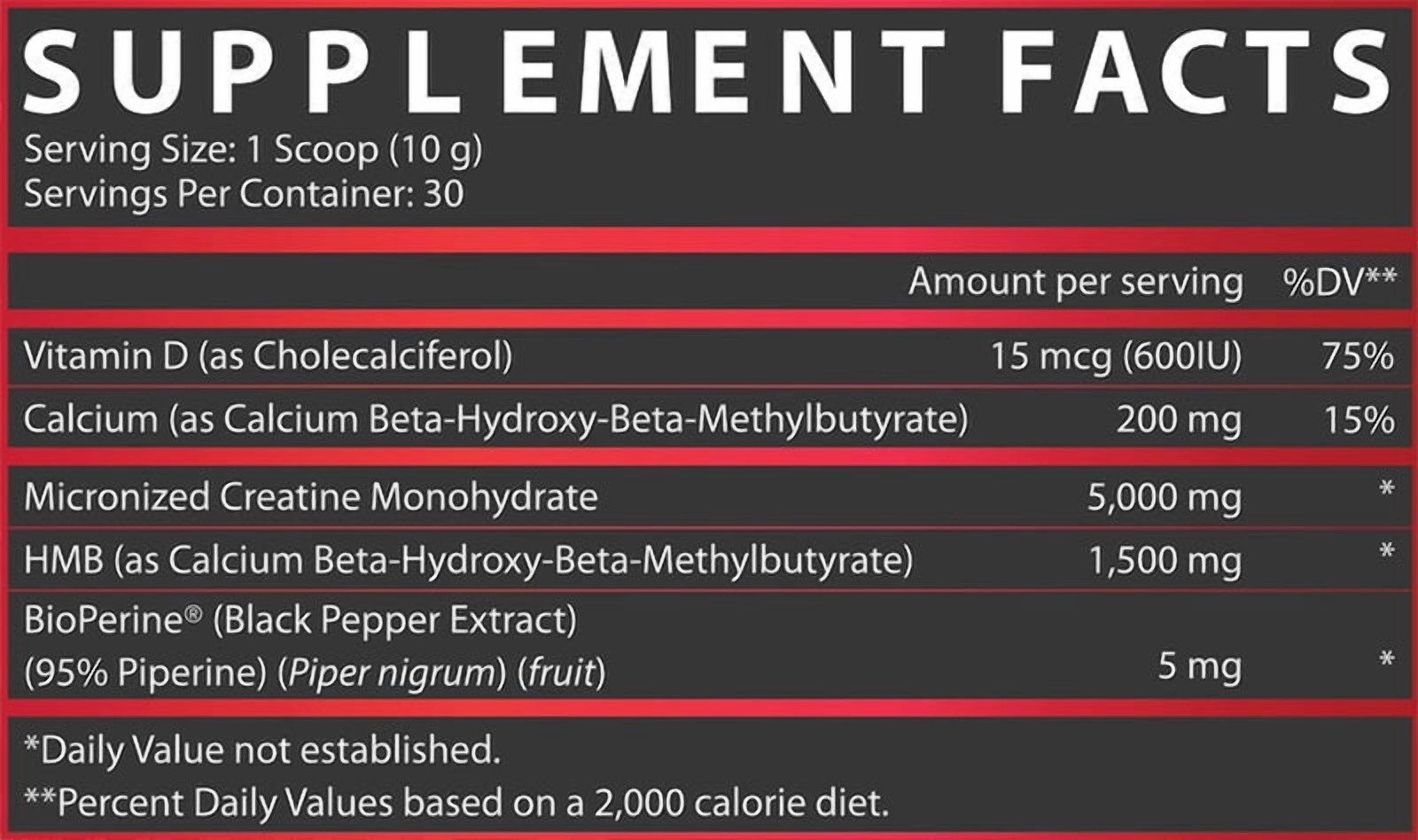 Creatine + HMB Fruit Punch 5G Creatine, 1.5G HMB Strength and Lean Muscle Formul