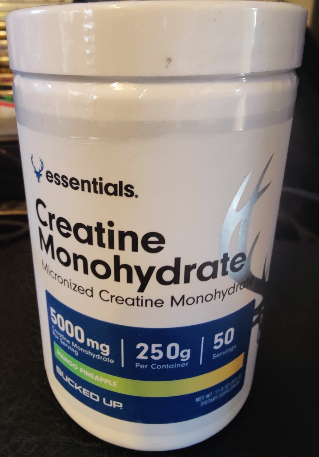 Bucked Up Creatine Monohydrate 250 Grams Powder Mango PineApple. 50 Servings. 5g