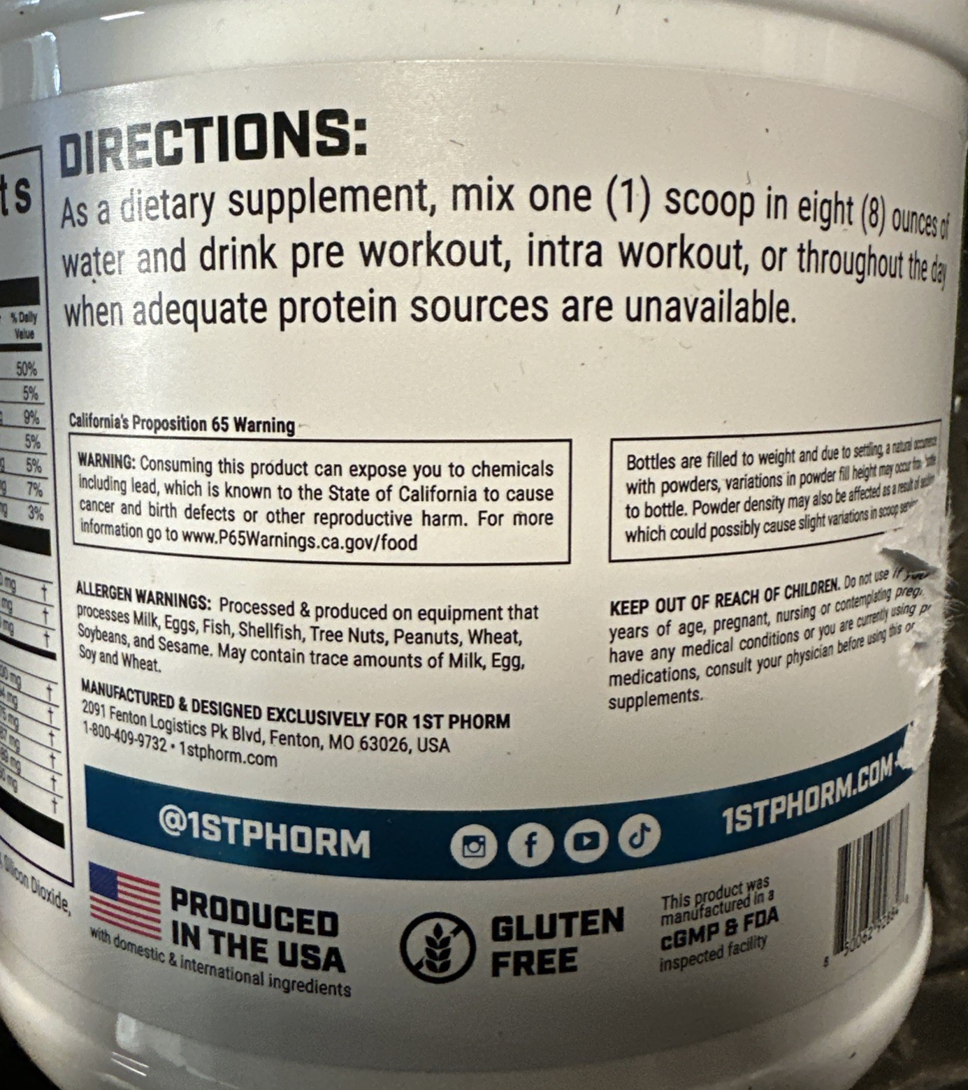 🔥1st Phorm EAA Essential Amino Acids Powder Sour Green Apple 1.57 lb 07/27