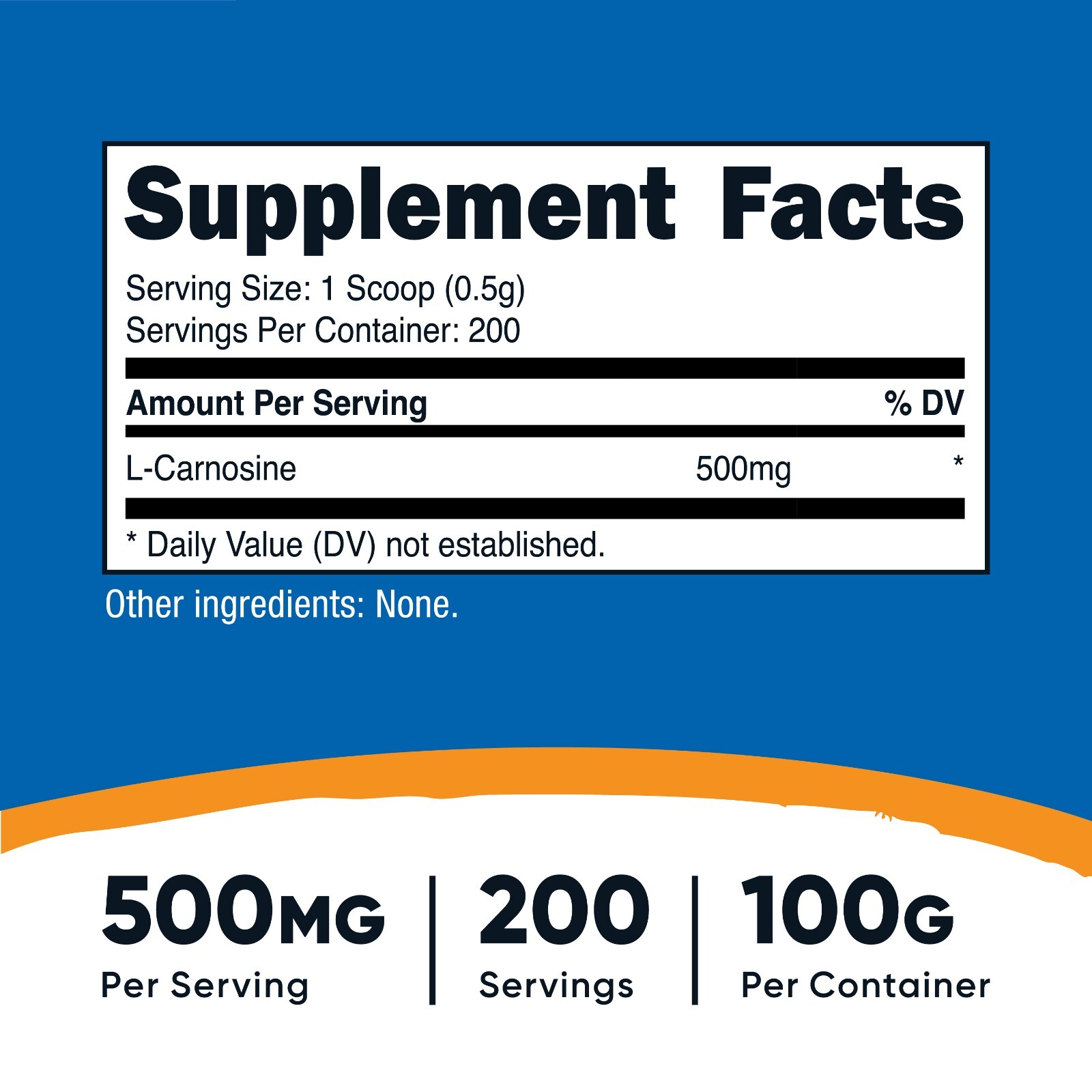Nutricost L-Carnosine Powder 100 Grams (200 Servings) – Non-GMO