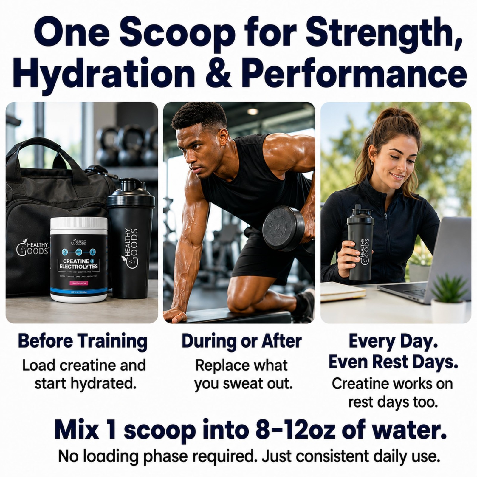 Creatine Monohydrate Powder with Electrolytes – Muscle Recovery & Hydration Boos