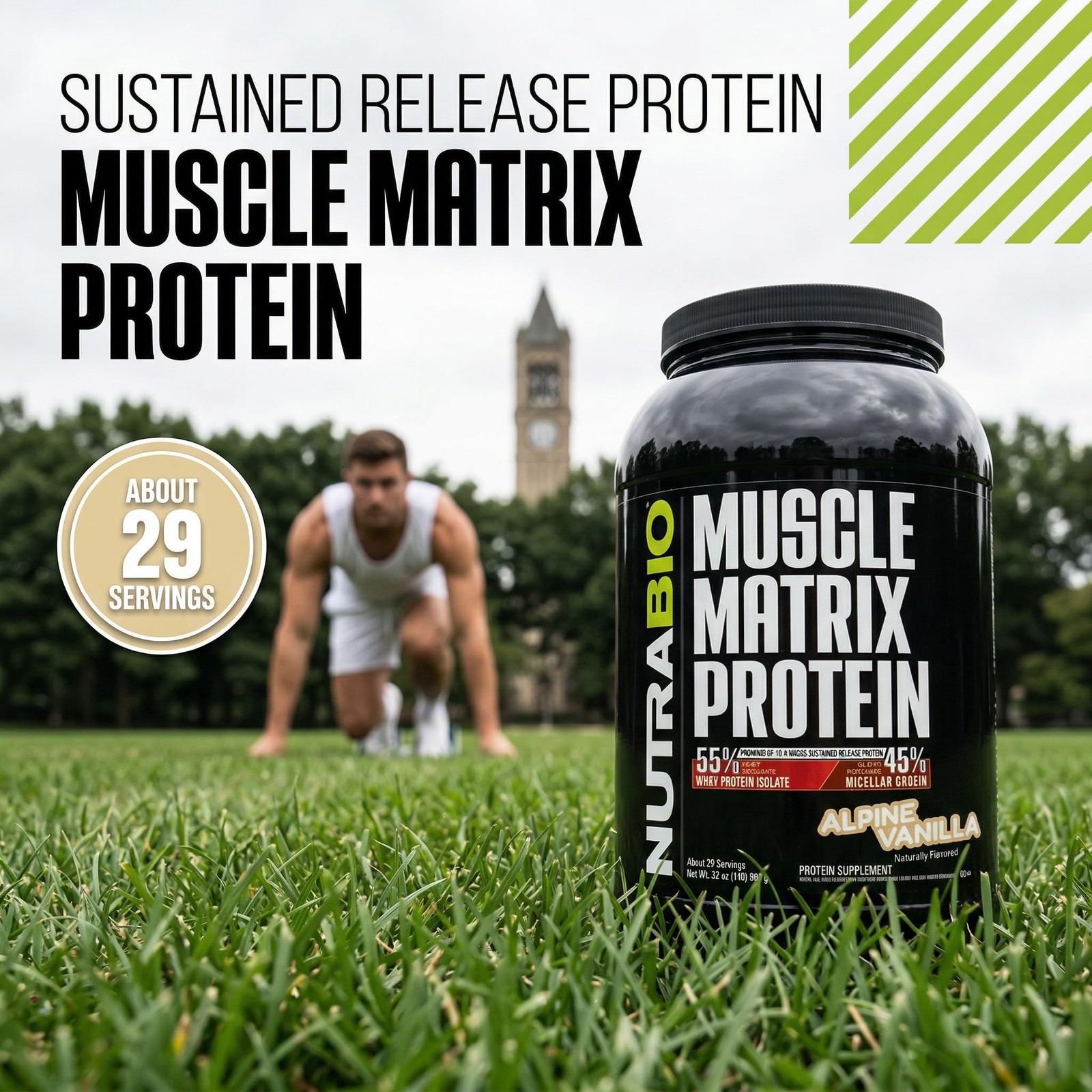 Nutrabio Muscle Matrix Protein Powder – 25G Of Protein Per Scoop – Whey Isolate