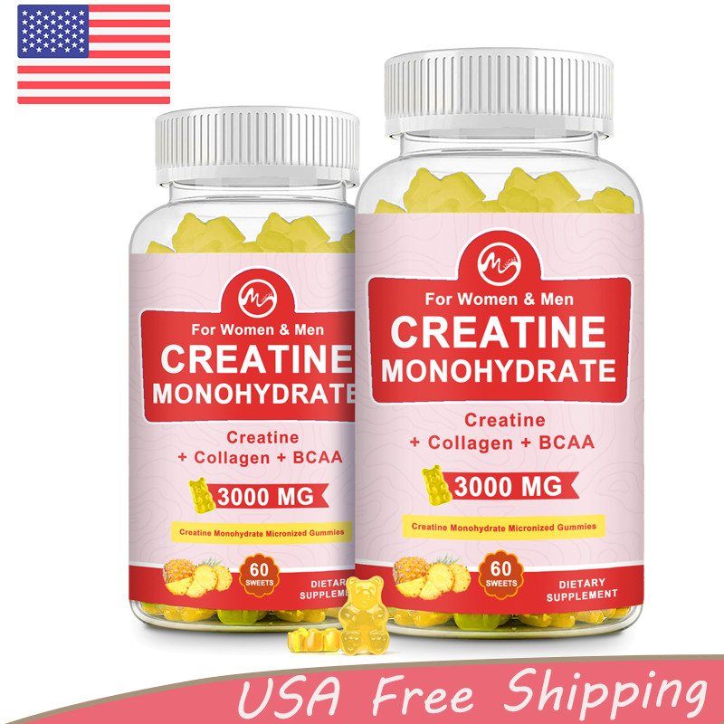 Creatine Monohydrate Gummies 3000mg Strength Energy Muscle Health For Women Men