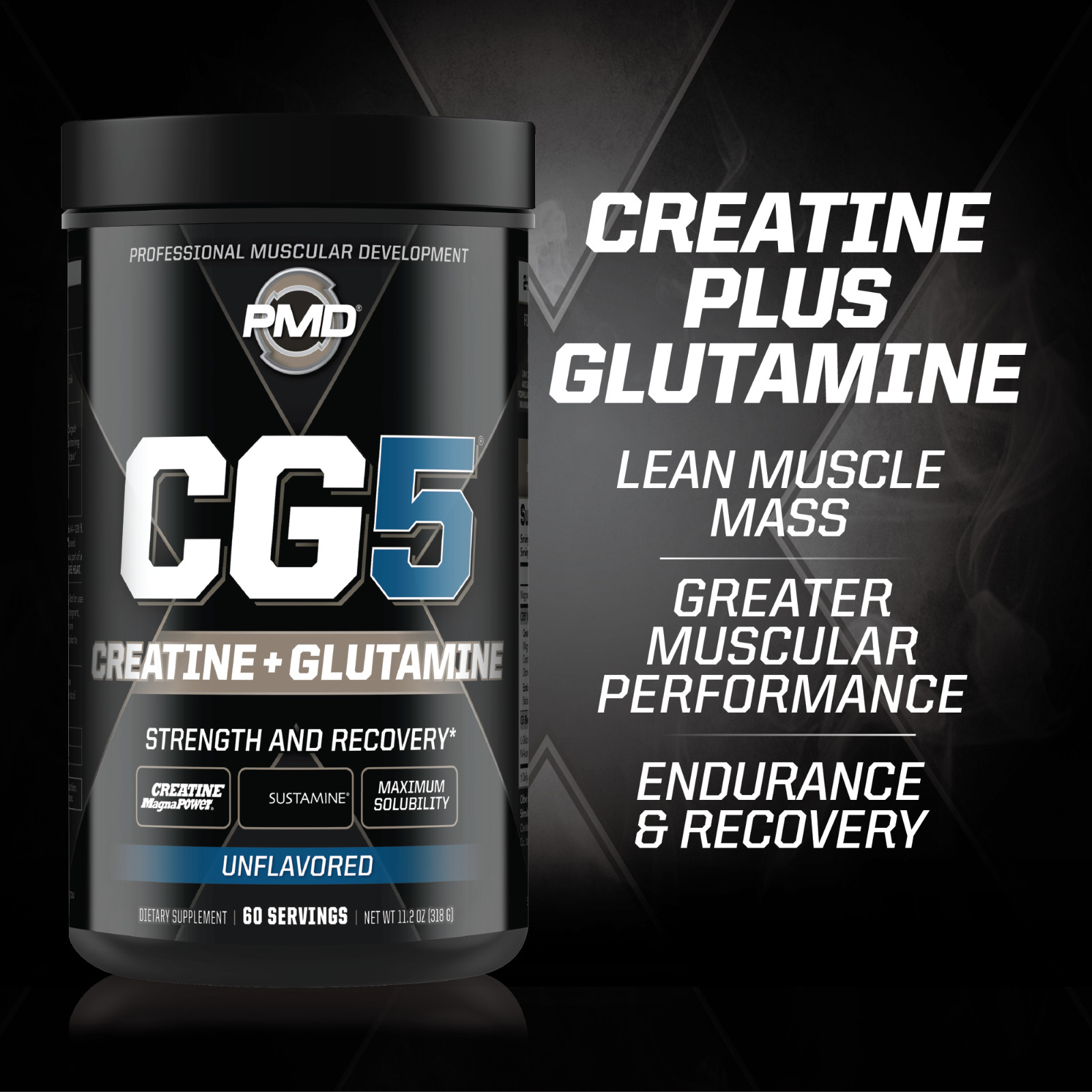 CG5 -Creatine/Glutamine Formula Strength, Power & Recovery – Unflavored 60 Serve