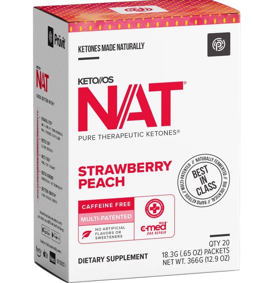Prüvit Ketones NAT Strawberry | 20 Packs | Caffeine Free | New | Exp 2026 | FS
