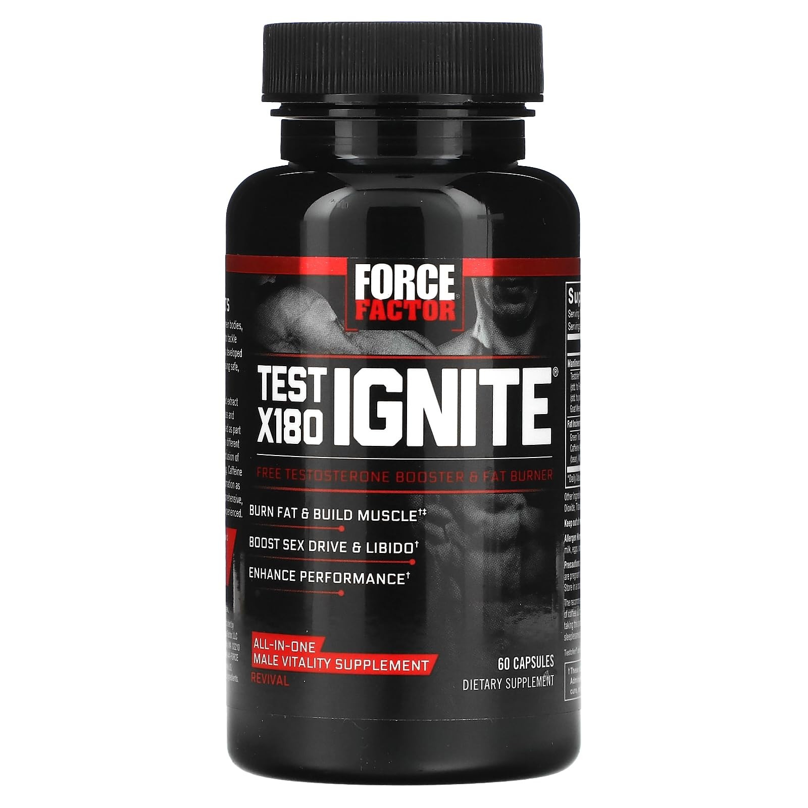 Force Factor Test X180 Ignite Total Testosterone Booster for Men with Fenugre…