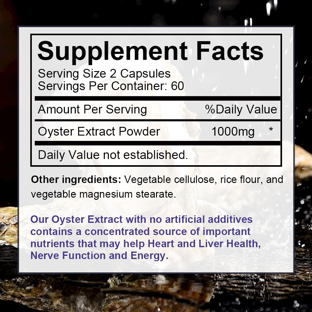 Men’s Vitality Supplement 1000mg Oyster Extract Mens Energy & Immune Support