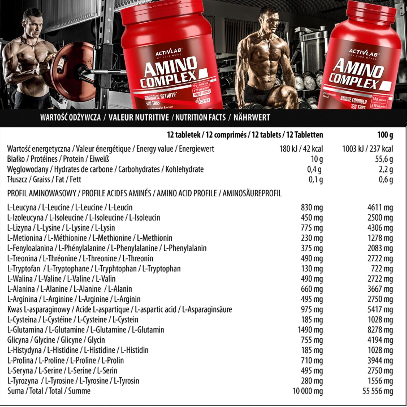 AMINO COMPLEX 120 TABLETS – Whey Protein Pills – BCAA Amino Acids – Bodybuilding