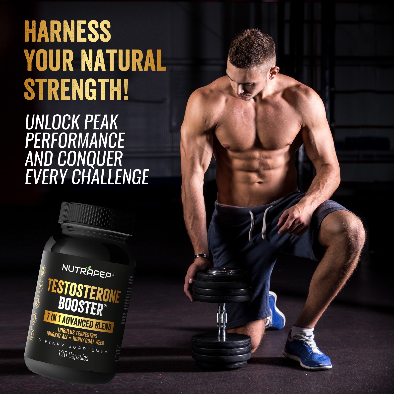 NutraPep Testosterone Booster Supplement for Men – Natural Energy Enhancement