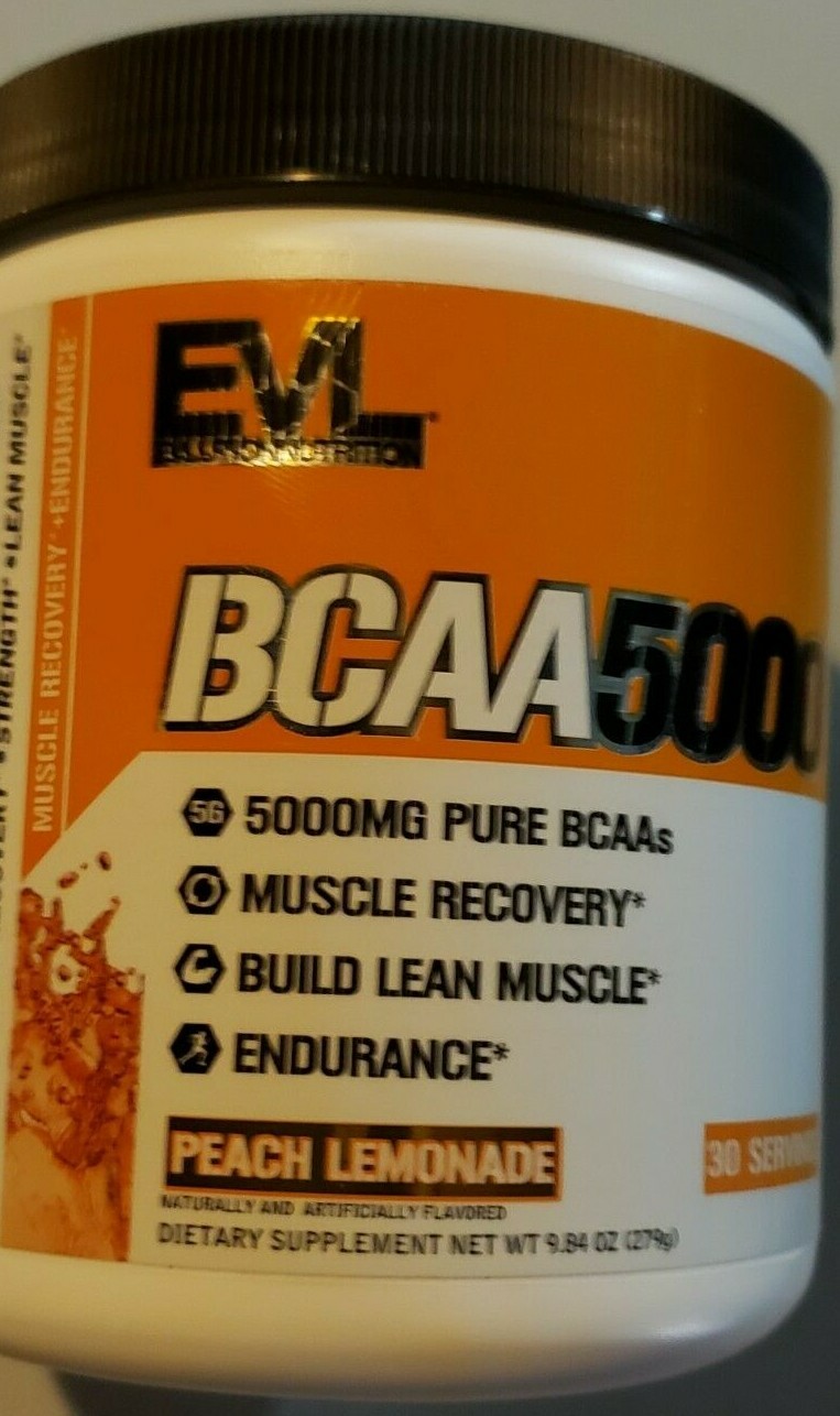 Evlution Nutrition – BCAA 5000 – PEACH LEMONADE – 30 Servings – Exp 5/2025