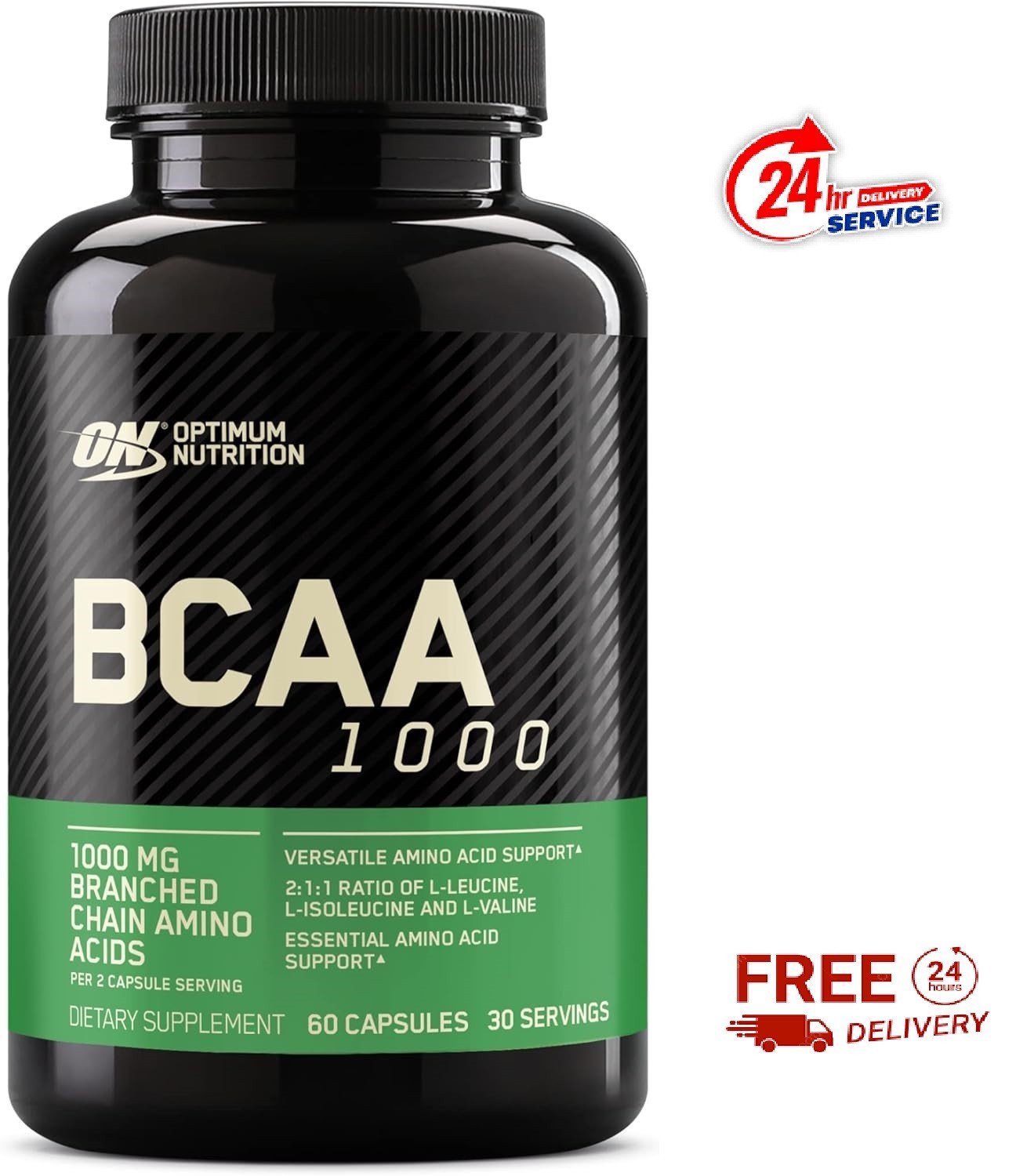 Optimum Nutrition BCAA 1000, 1,000 mg, 60 Capsules (500 mg per Capsule)