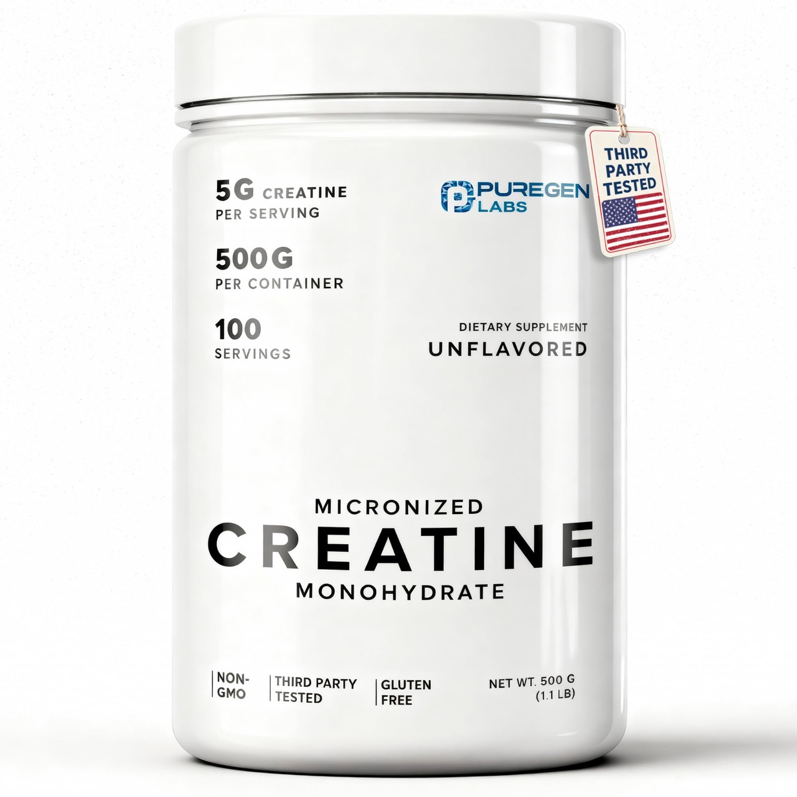 Micronized Creatine Monohydrate Powder 500g – Pure, Unflavored, No Additives, 10