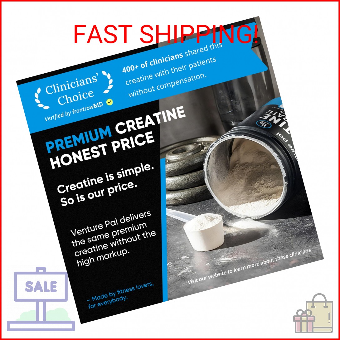 Venture Pal 100% Pure Micronized Creatine Monohydrate Powder, Unflavored Creatin