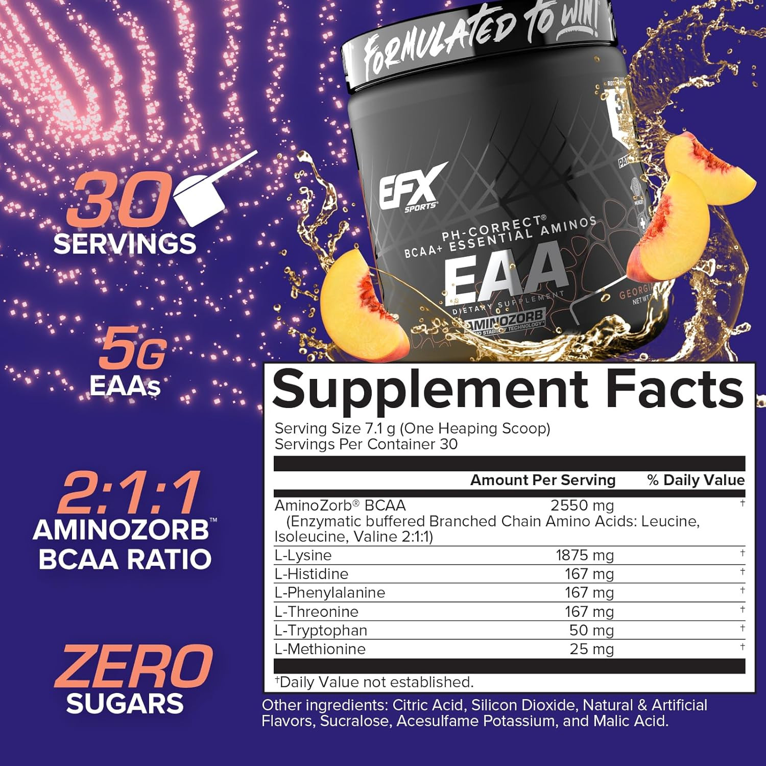 Essential Amino Acids EAA Supplement Georgia Peach 30 Servings