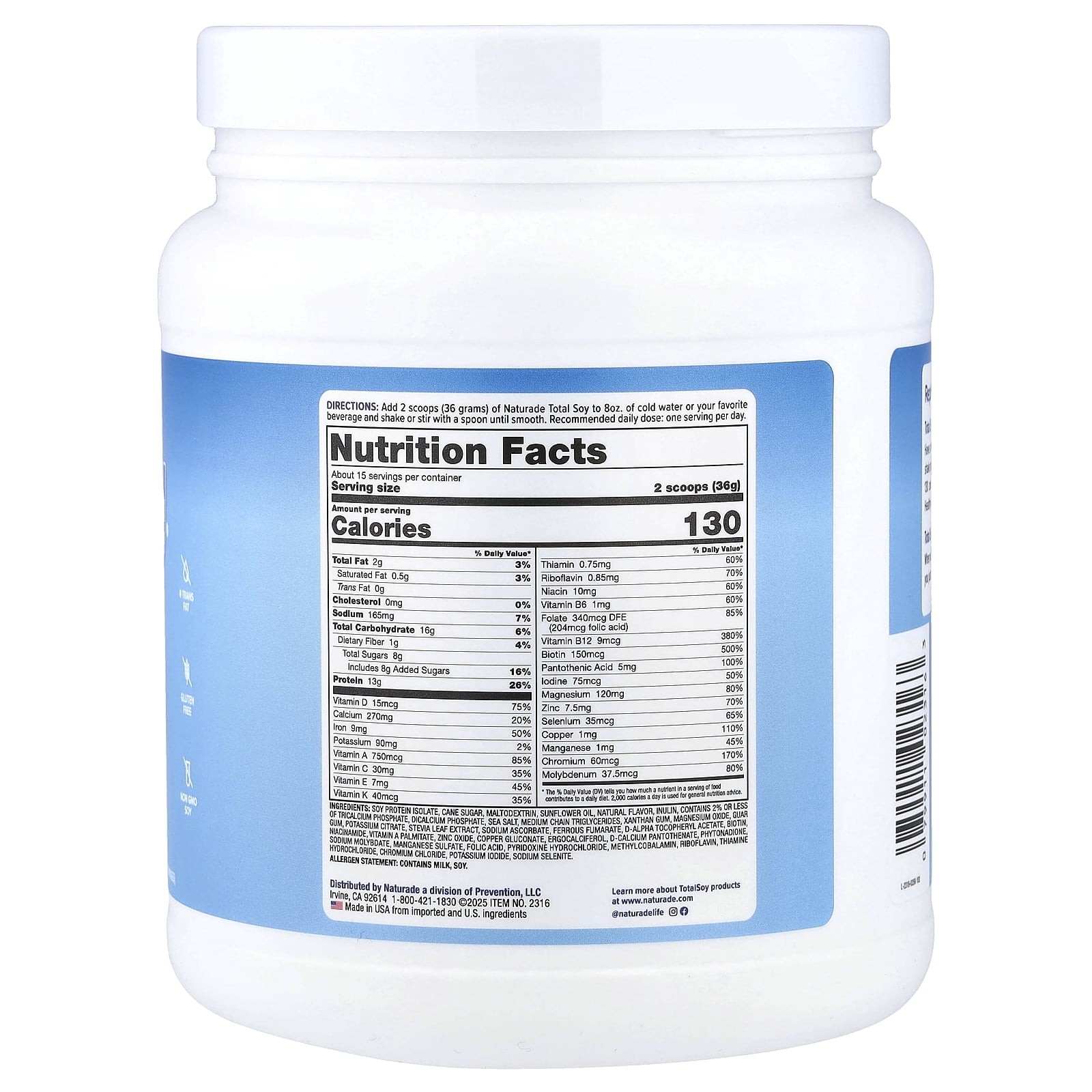 Naturade Total Soy Vanilla Shake, 19.1 Oz.