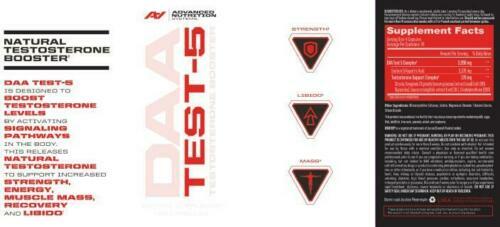 ANS | DAA TEST-5 – Testosterone Boost, Strength, Libido, Energy | 96 Capsules