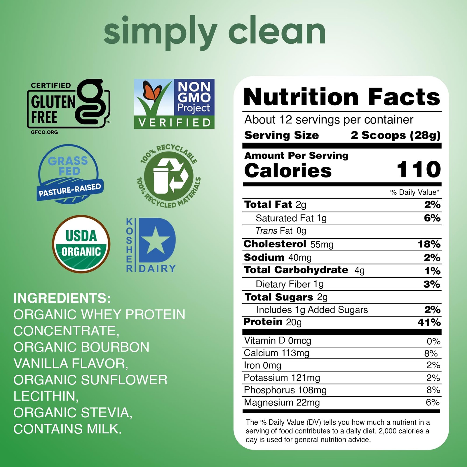 Simply Tera’S Simply Teras Organic Whey Protein Powder – Bourbon Vanilla – 12 Oz