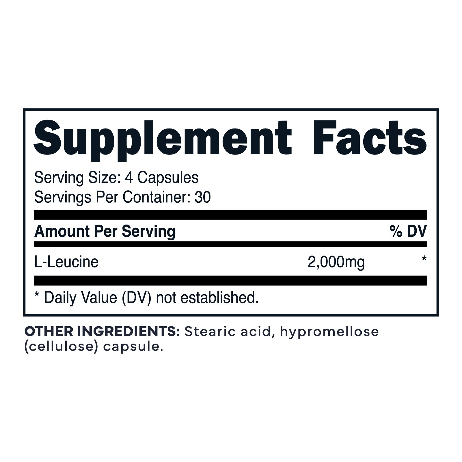 TypeZero L-Leucine Capsules (2000mg per serving) 120 capsules – 30 Servings