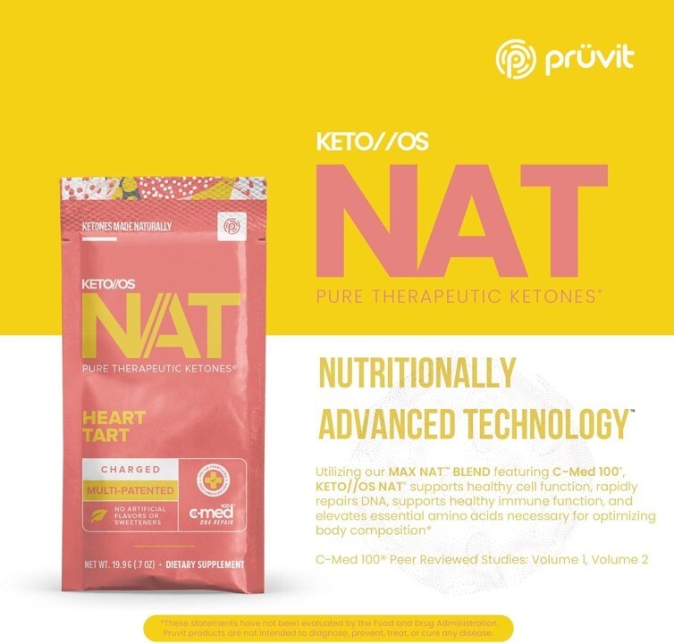 PRÜVIT Keto OS NAT HEART TART CHARGED Keto 20 PACK Exp09/27 FAST SHIP USA