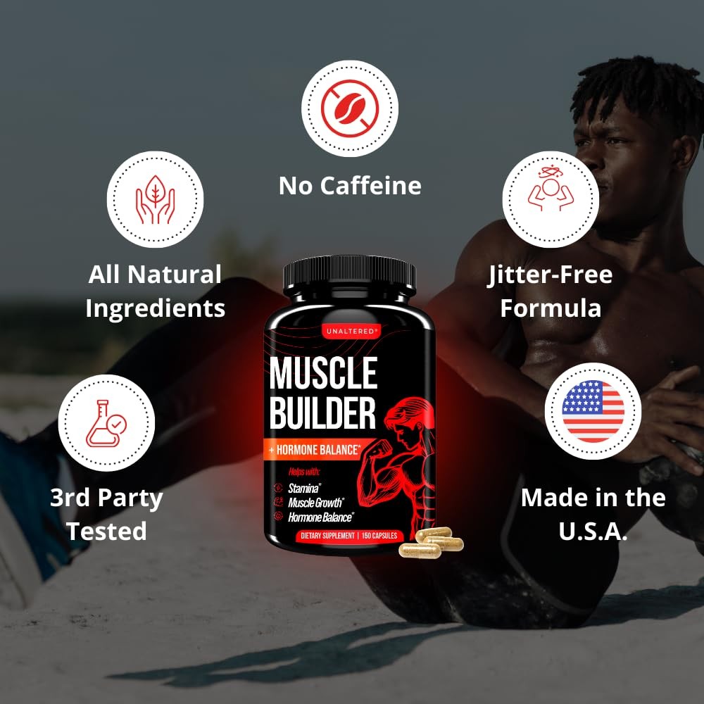 UNALTERED Muscle Builder for Men – Supports Muscle Growth Size Strength – Nat…