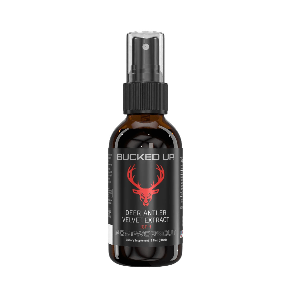 BUCKED UP DEER ANTLER VELVET SPRAY IGF-1 Post-Workout Recovery 2 Fl Oz His