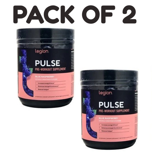 LEGION Pulse® Pre-Workout – Blue Raspberry – 480 g – Pack of 2