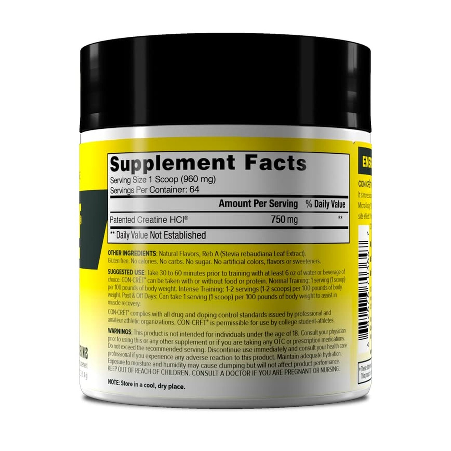 CON-CRET Patented Creatine HCl Powder, Lemon-Lime Stimulant-Free Workout Supp…