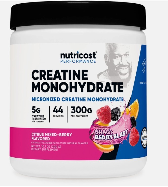 Nutricost Creatine Monohydrate Powder (Shaq’s Berry Blast, 300 Gram) – GMO-Free