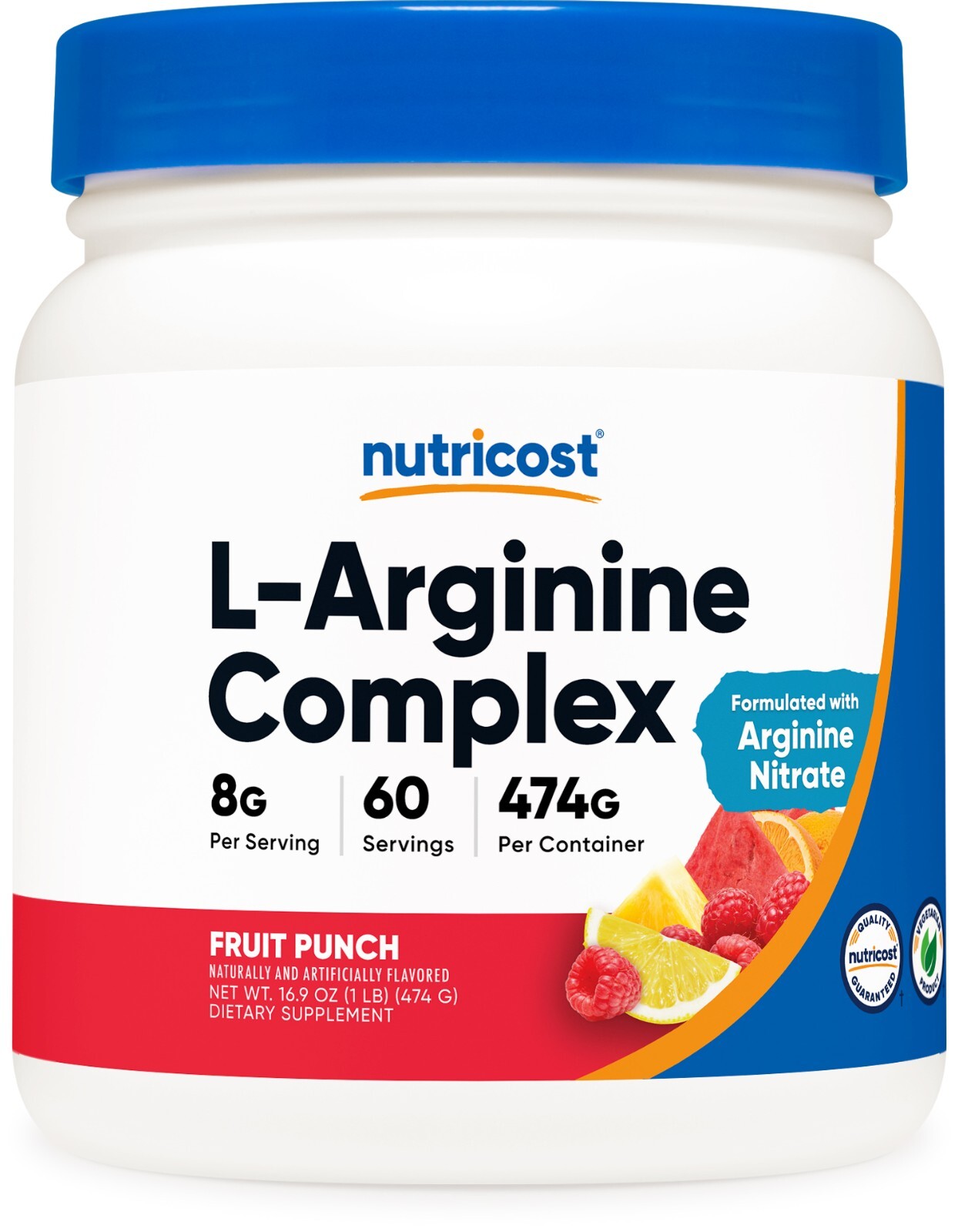 Nutricost L-Arginine Complex (Fruit Punch, 60 Servings) – Gluten Free, Non-GMO