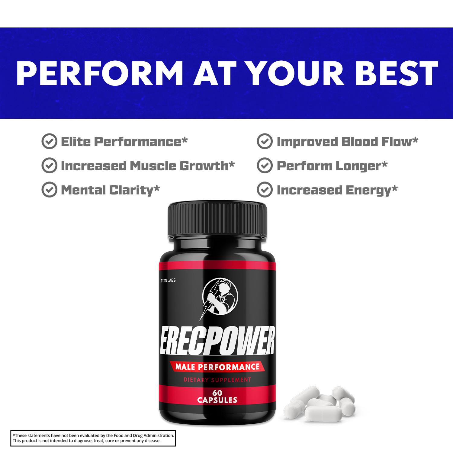 (2 Pack) Erecpower for Men, Erec Power Advance Male Support Pills (120 Capsules)