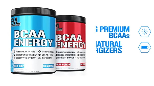 EVL Evlution Nutrition BCAA Energy Amino Acid Pre-Workout Powder – All FLAVORS