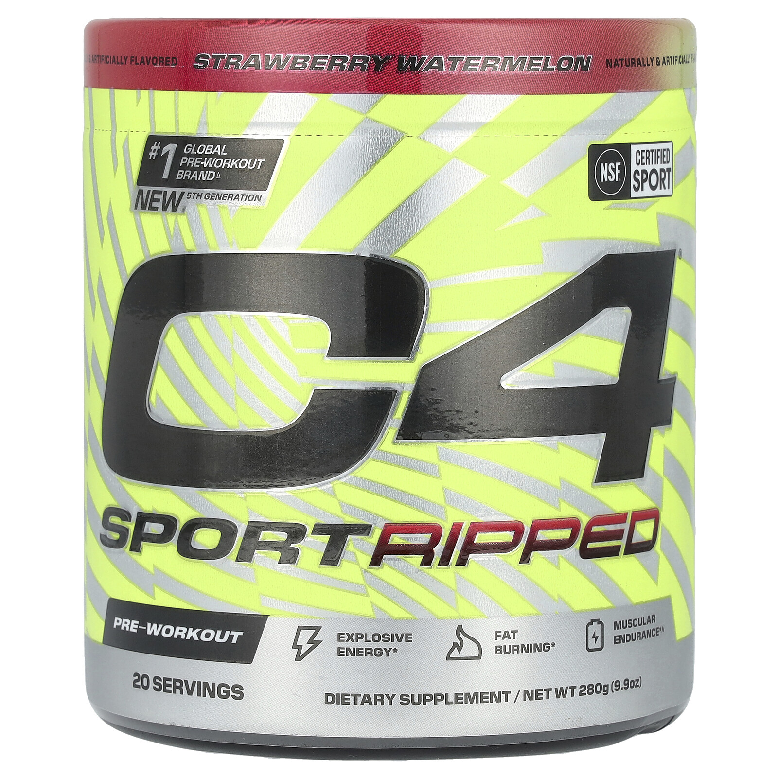 C4 Sport Ripped, Pre-Workout, Strawberry Watermelon, 9.9 oz (280 g)