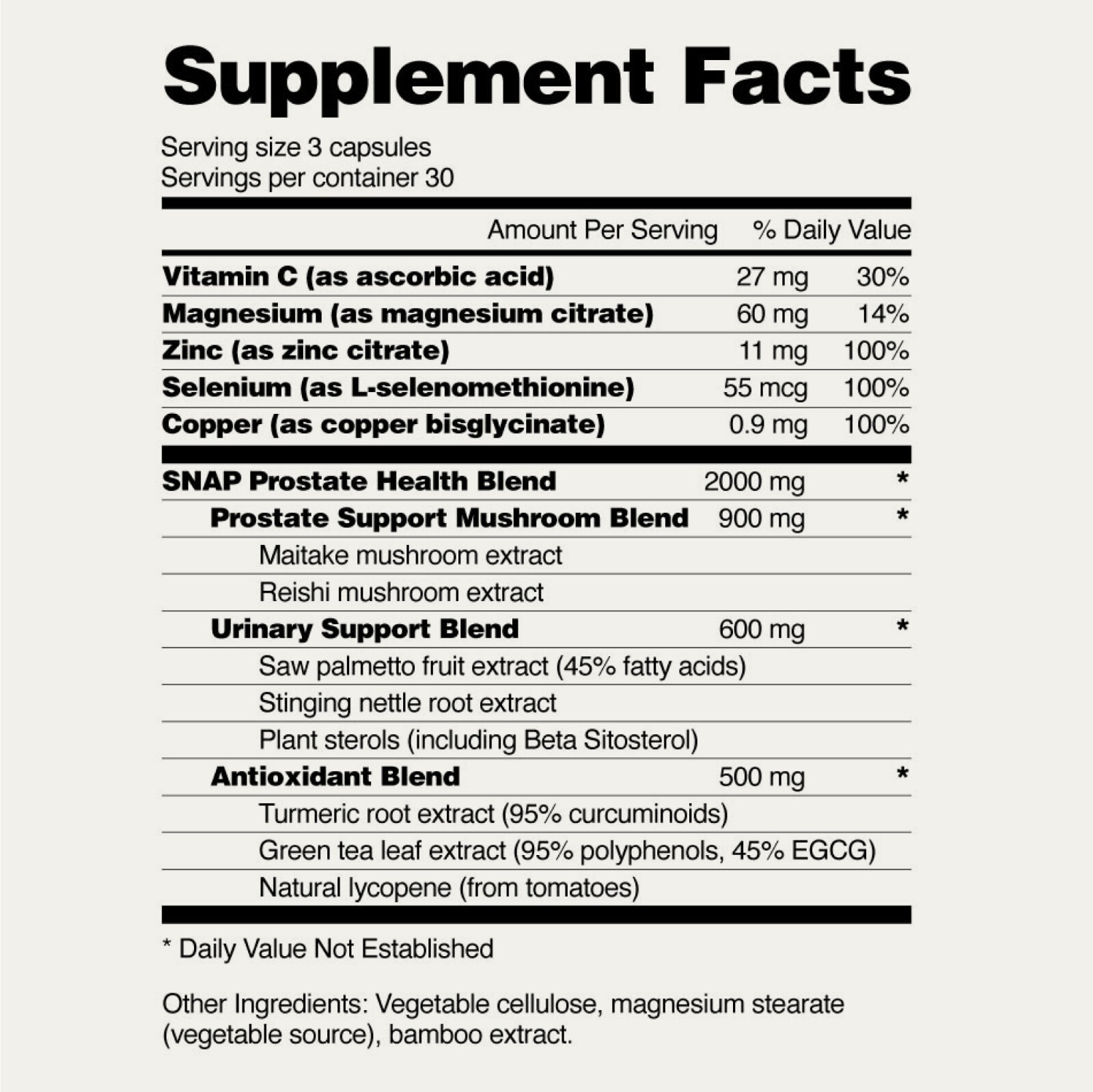 SNAP Prostate + Nitric Oxide Booster Saw Palmetto L-Arginine L-Citrulline 2 PACK