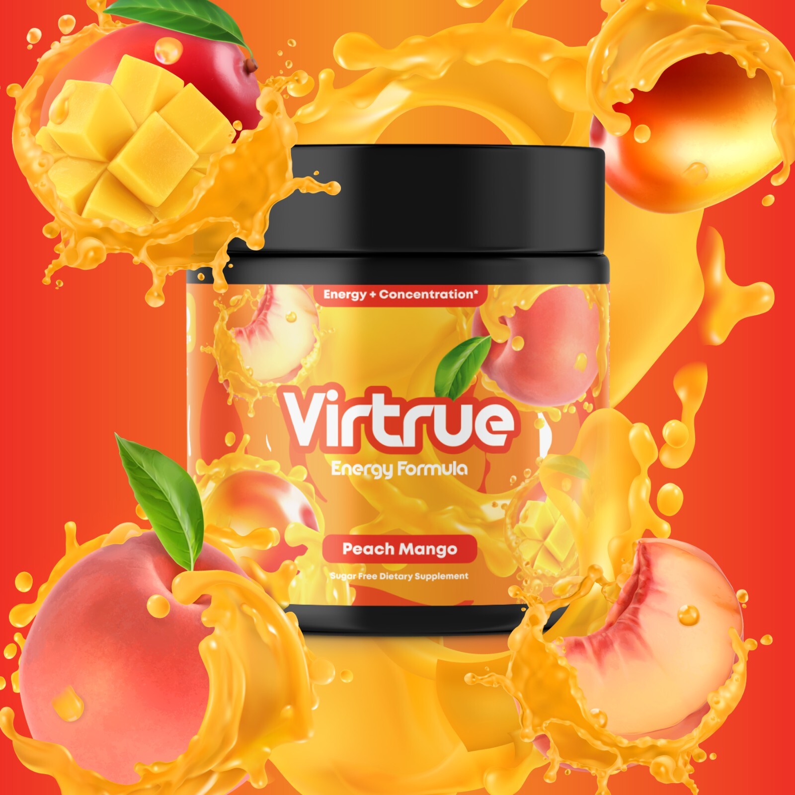 Peach Mango PreWorkout & Focus Powder – 5 Stars – Free Shipping – Made in USA