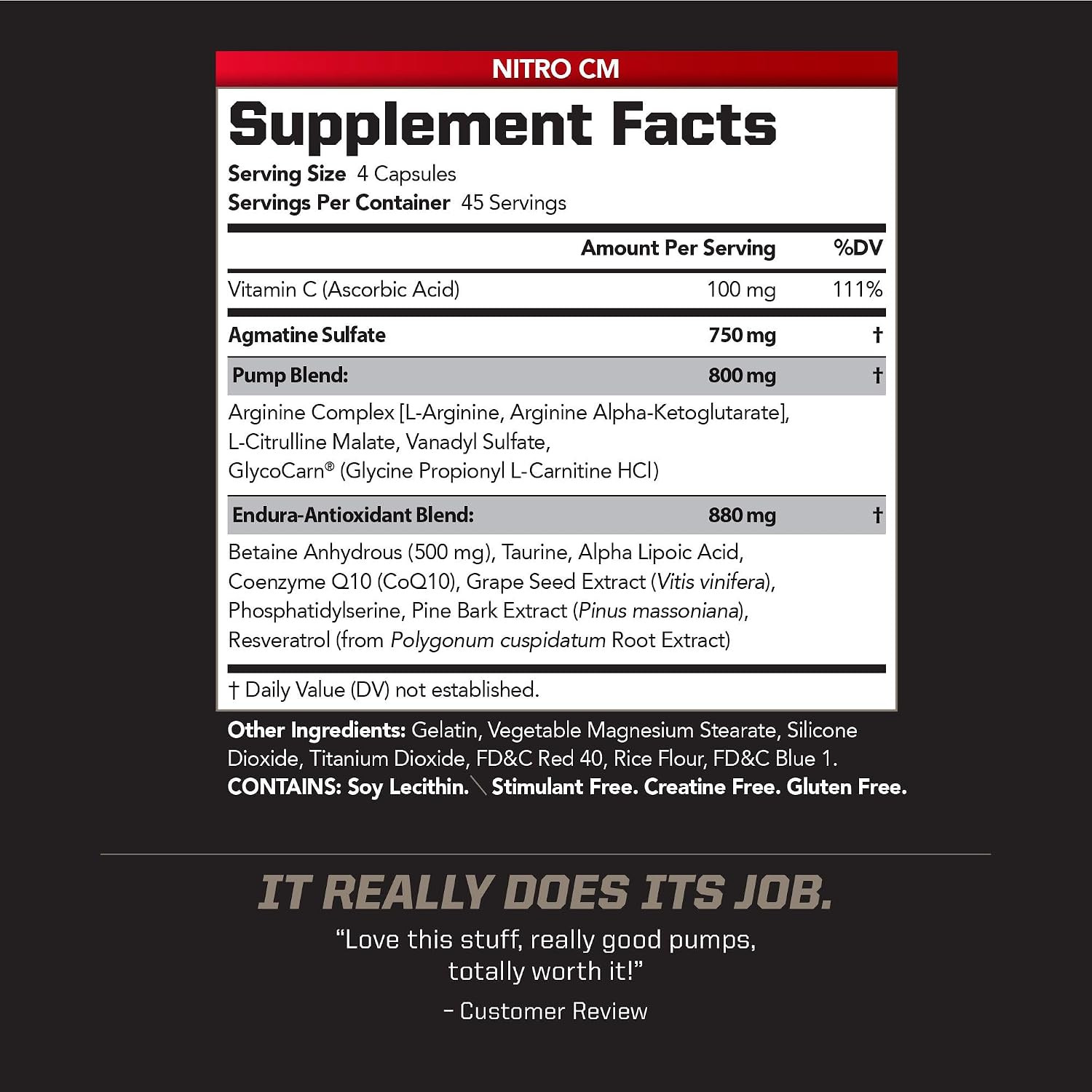 Sports Nitro CM Nitric Oxide with Agmatine Pre Workout Supplement – Muscle Growt