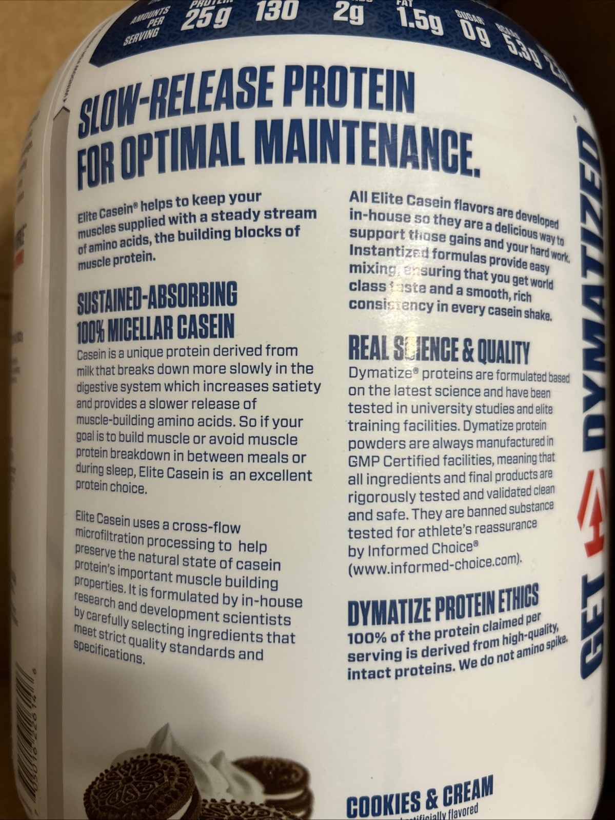 Dymatize Elite Casein Protein Powder, Muscle Gain & Strength – Multiple Servings