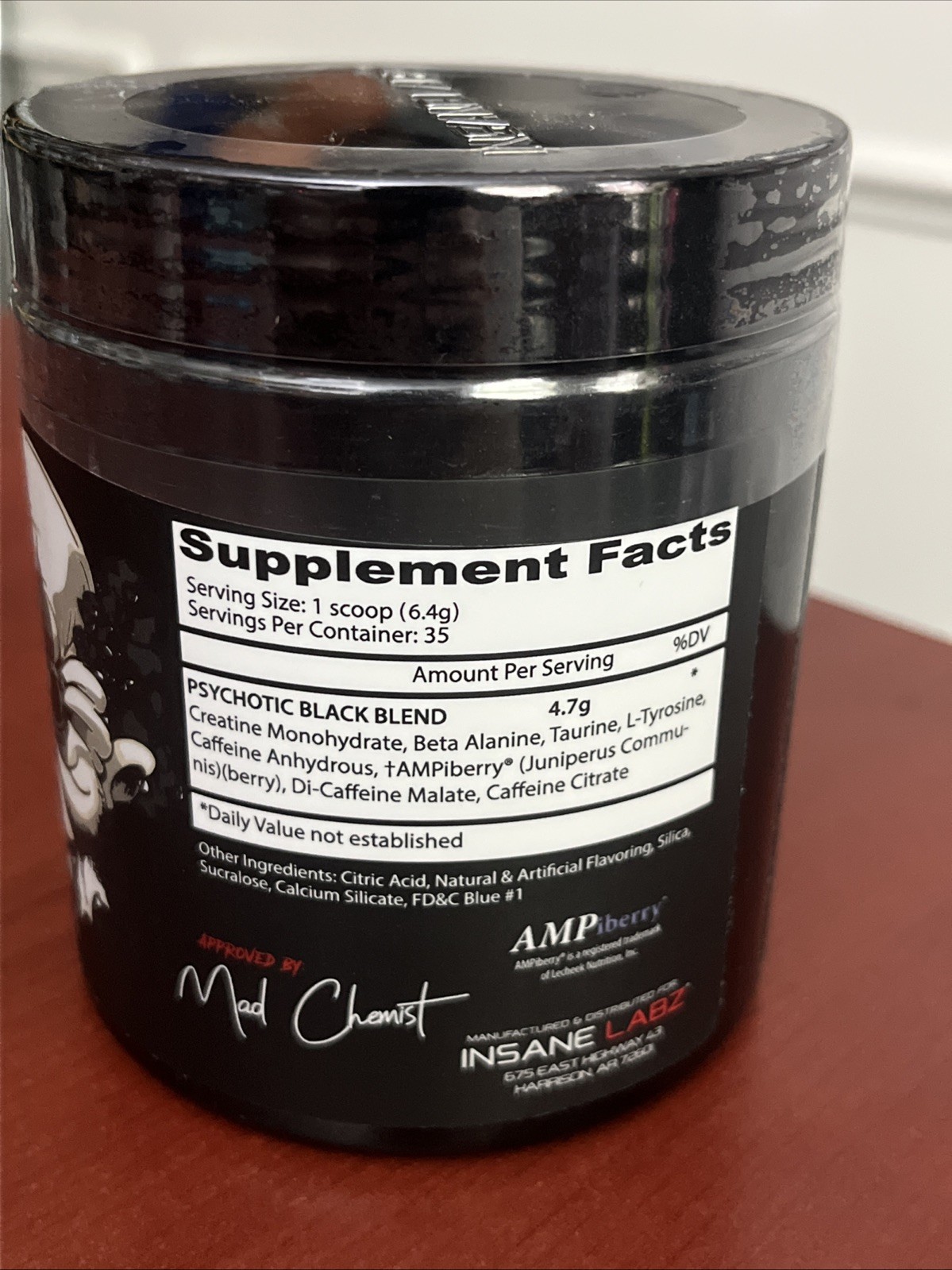 Psychotic BLACK Hardcore Pre-Workout Energy Focus Pumps 35 Servings New