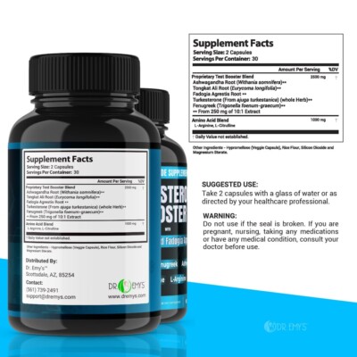 (5 Pack) Testosterone Supplement Booster Capsules Blood Flow Nitric Oxide