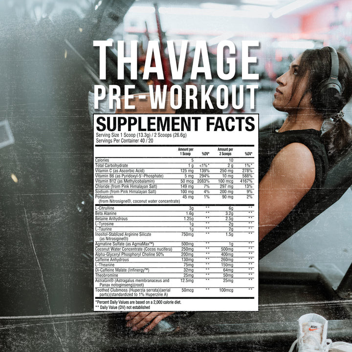 GET RAW NUTRITION CBUM SERIES THAVAGE PRE-WORKOUT Power Strength Energy 40 Srv
