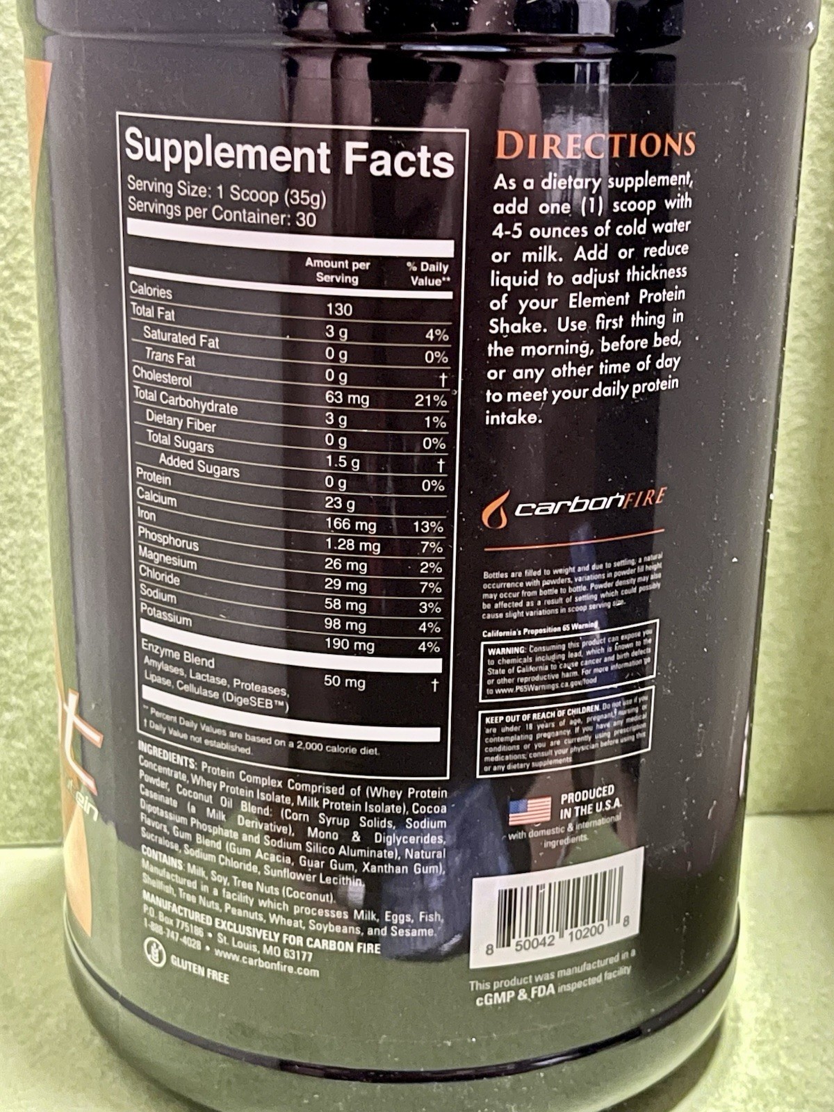 ELEMENT PROTEIN CHOCOLATE LAVA CAKE 2.31 LB ,07/2027.New
