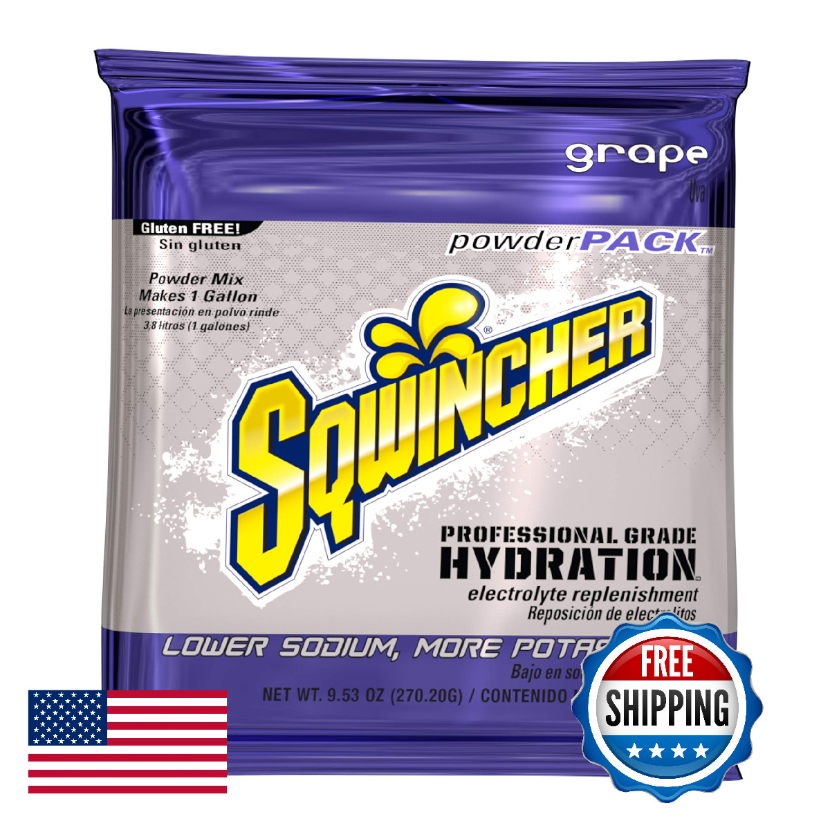Sqwincher 016006-Gr Concentrate Powder Pack 1 Gallon Yield Purple Standard Pack