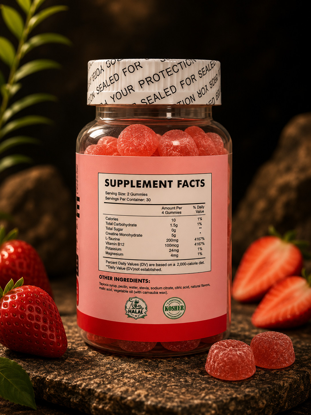 Creatine Monohydrate Gummies – Muscle, Stamina, & Recovery – Sugar-Free – 120ct