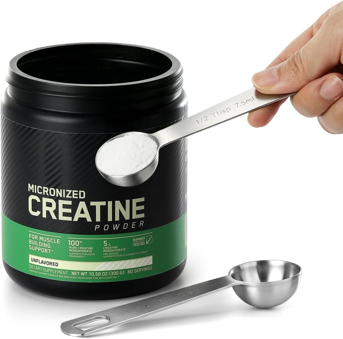 Aieve 5g Creatine Scoop,2 Pack Stainless Steel Measuring Scoops for Creatine