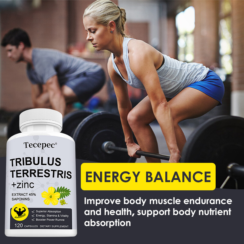 Tribulus Terrestris 1500mg per serving Minimum 45% Saponins Extract with Zinc
