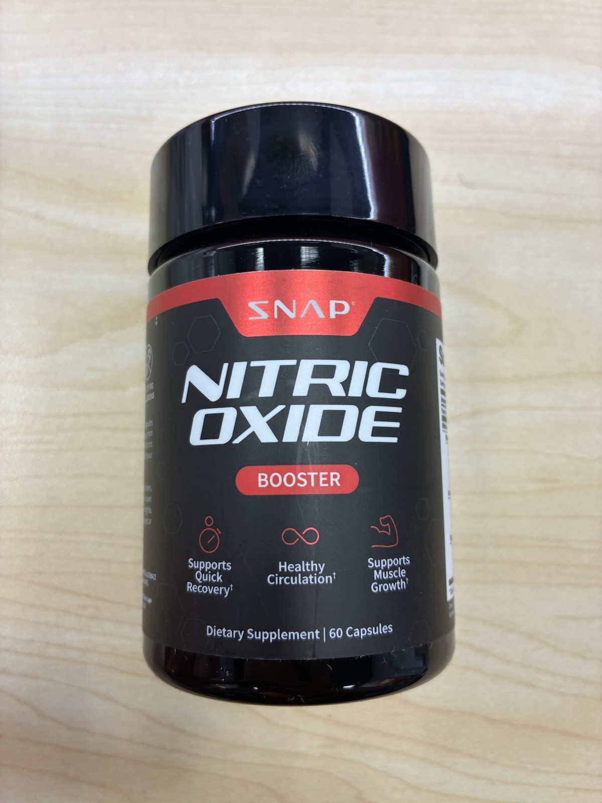 SNAP Nitric Oxide Booster 1500mg L-Arginine L-Citrulline Clean Label Certified