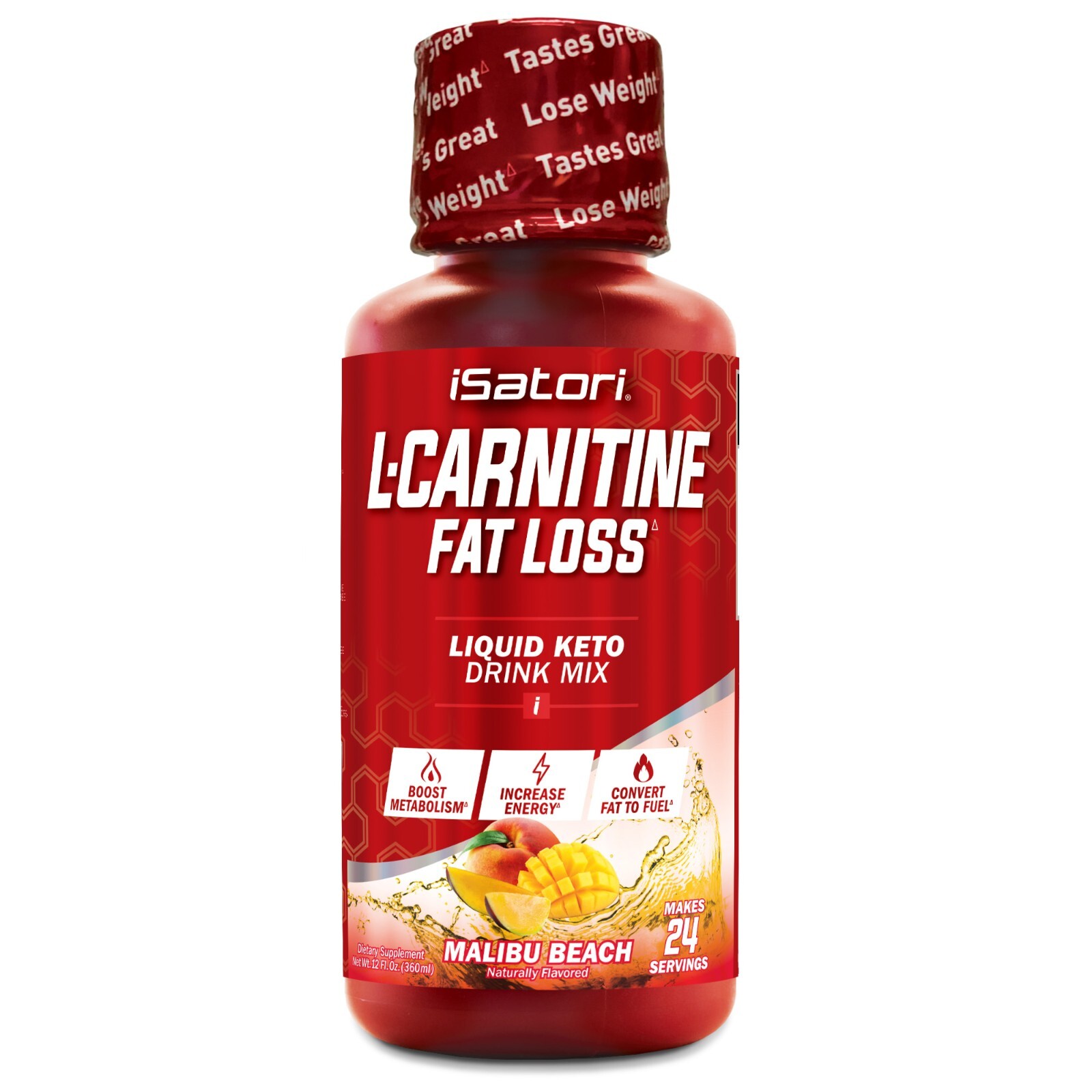L-CARNITINE Fat Loss – Metabolism Activator – Malibu Beach 1500mg / 24 Servings