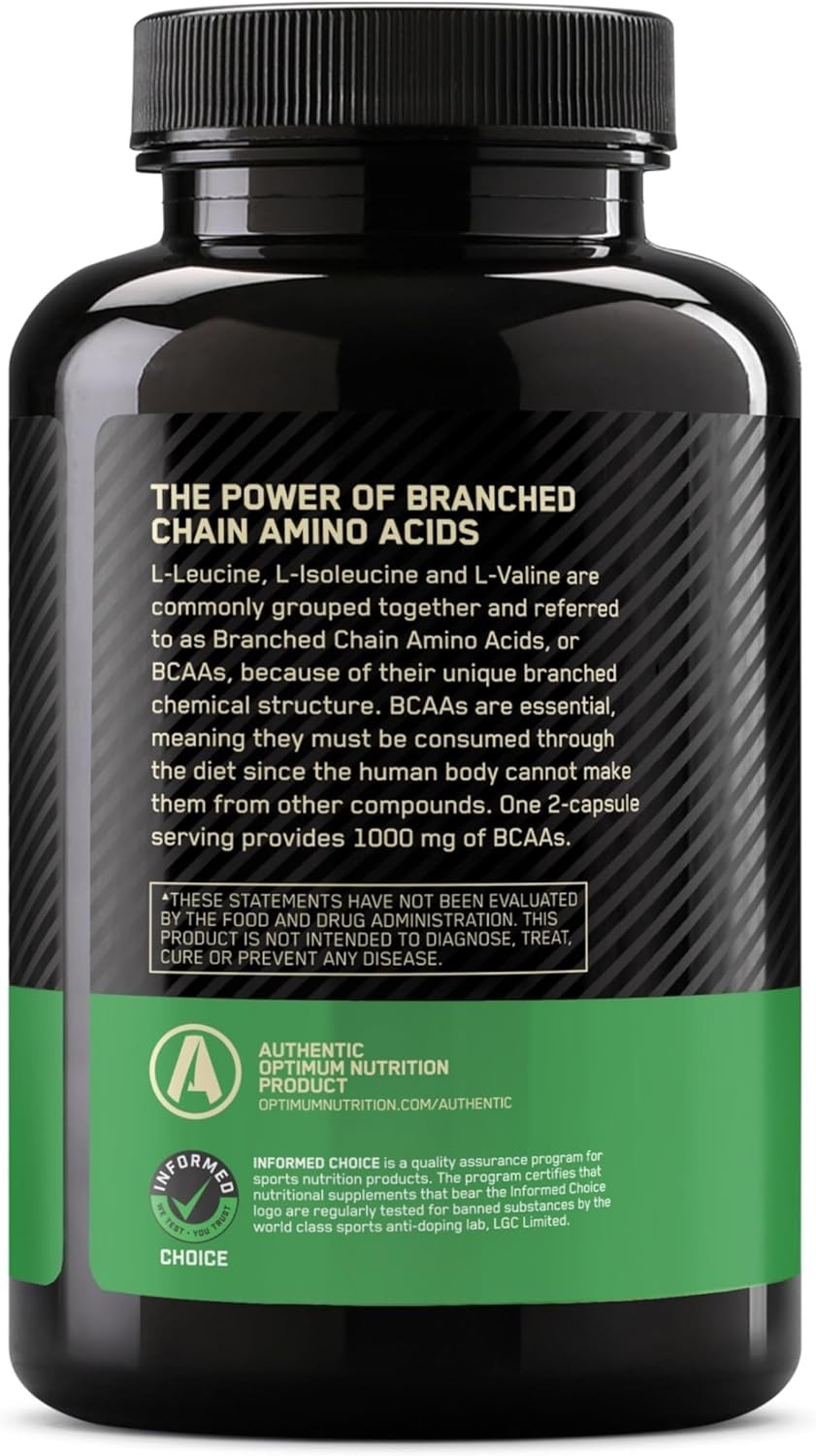 Muscle Recovery Essential: 200 Count BCAA Capsules – Unflavored Formula