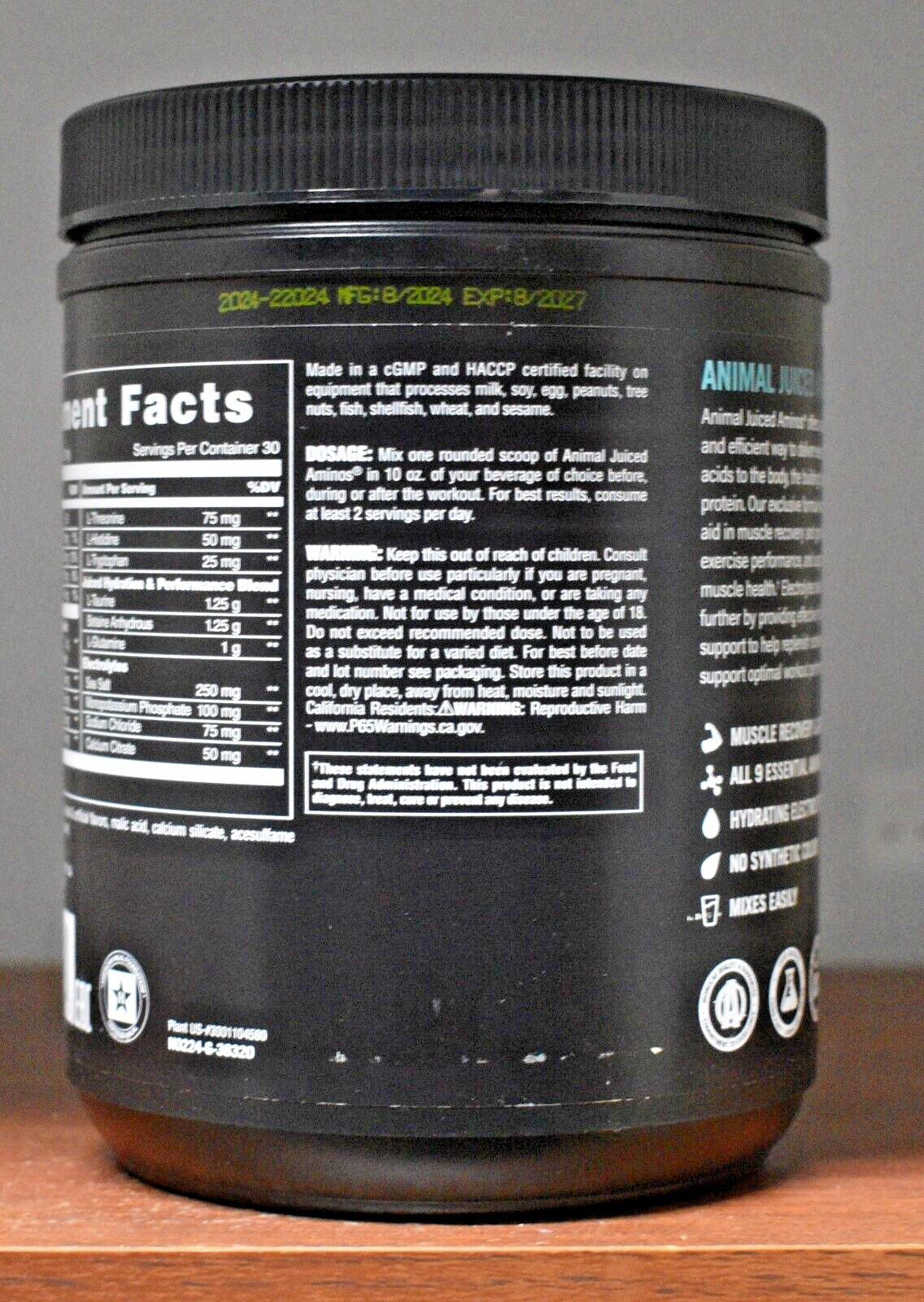 Universal Nutrition Animal Juiced Aminos Orange 30 Servings 13.1 oz Hydration