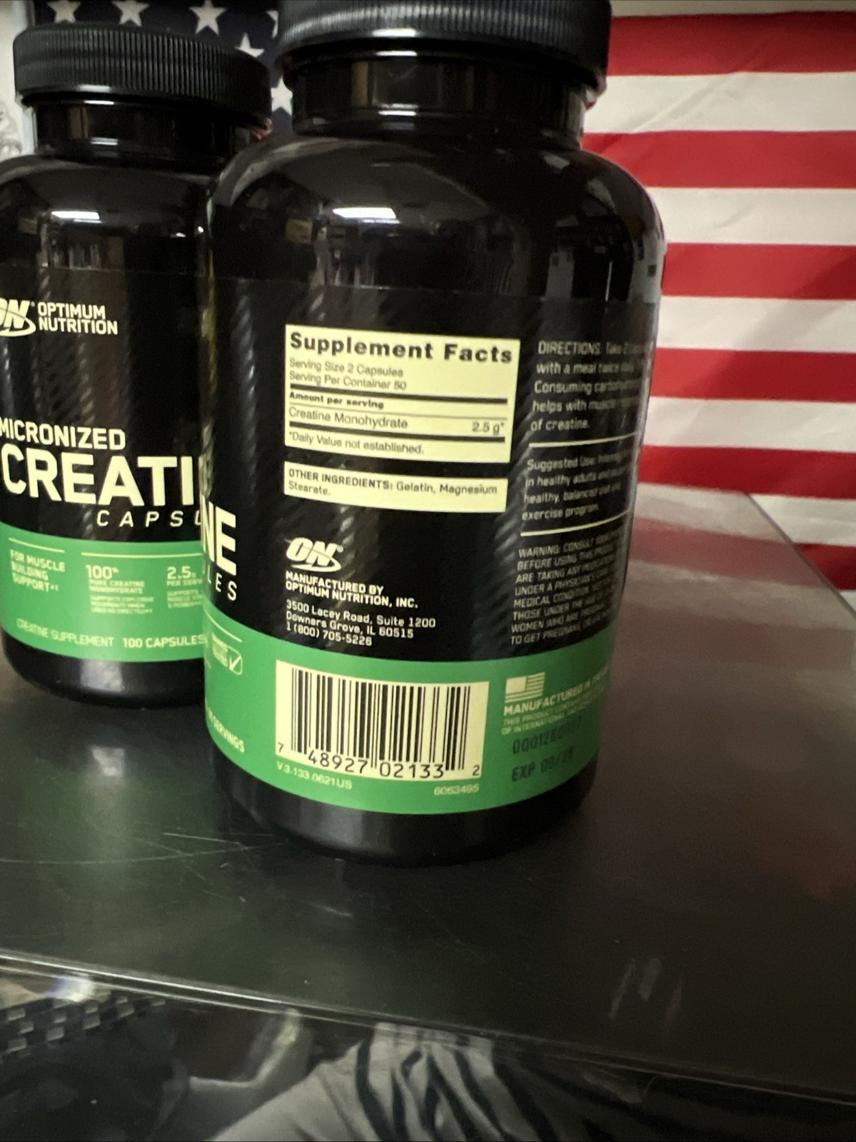 Micronized Creatine Capsules, 100 Capsules EXP 09/26 2 Pack