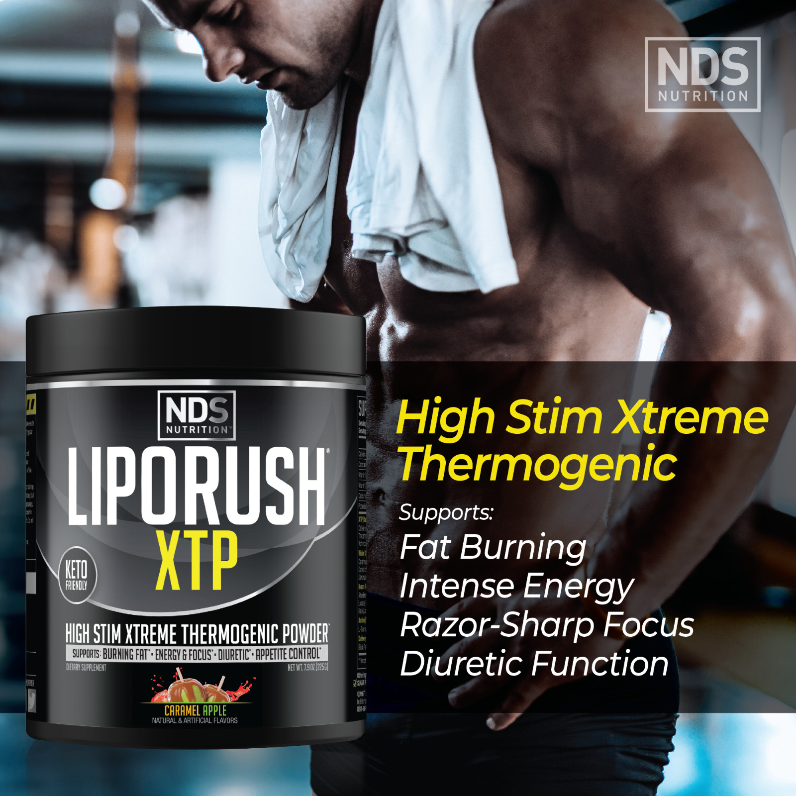 LipoRush XTP Thermogenic Fat-Burning Powder – Caramel Apple / 45 Servings